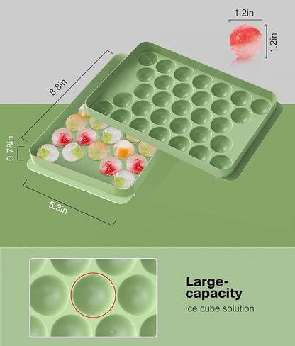 Ice Cube Tray with Lid and Bin, Ice Tray, 62 Round Ice Trays - Image 4