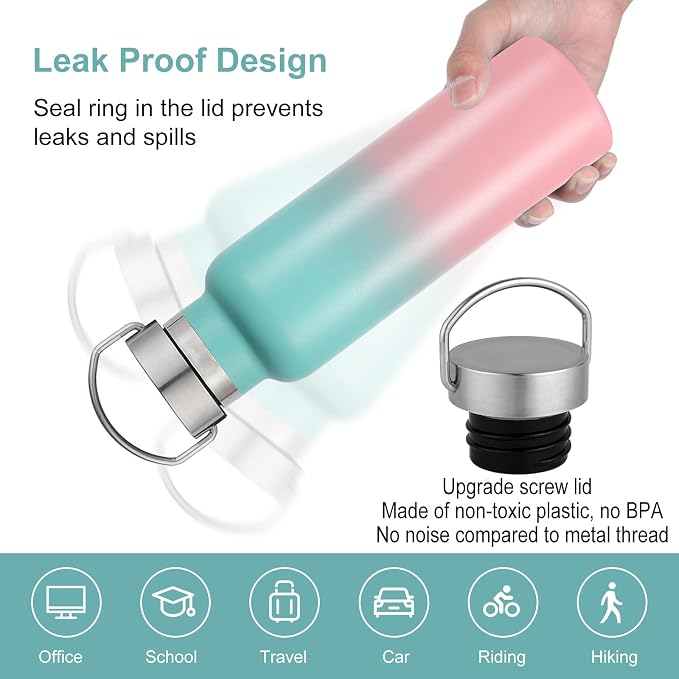 Neihepal Gradient Stainless Steel Water Bottles, 20 Ounce Vacuum Insulated - Image 4