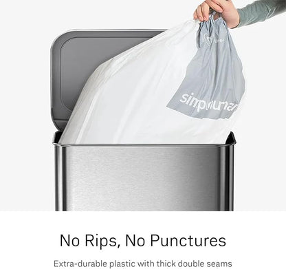 simplehuman Code P 100 Count Custom Fit Liners, Drawstring Kitchen Trash Bags - Image 3