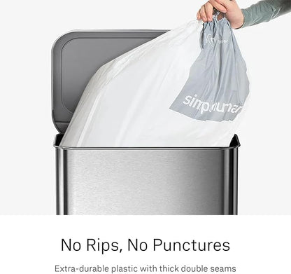 simplehuman Code M 100 Count Custom Fit Liners, Drawstring Kitchen Trash Bags - Image 3
