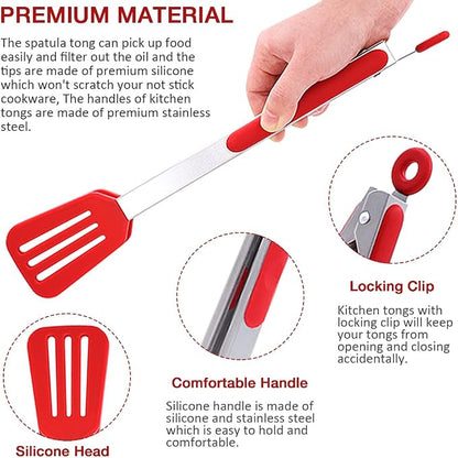 12 Inch Kitchen Tongs Set of 3, Cooking Tongs - Image 3