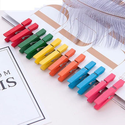1.9" Wooden Clothespins Hanging Clothes Pins Clip Photo Holder DIY Gift Festive - Image 4