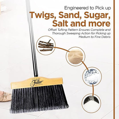 12” Upright Broom with 2 Piece Black Steel Threaded Handle - Image 7