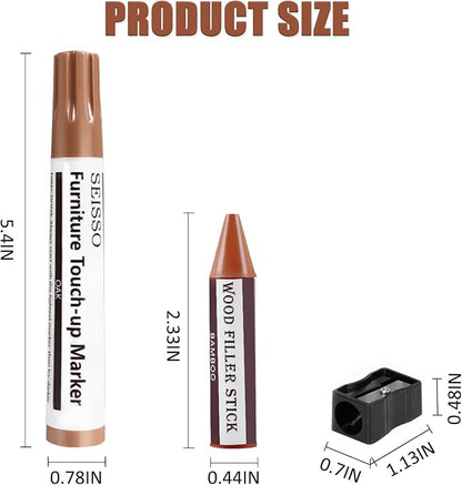 SEISSO Furniture Repair Kit, 18 Colors Touch Up Markers and Wood Filler Sticks - Image 6