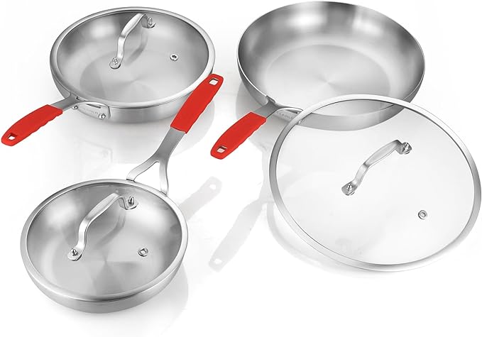 DELARLO Tri-ply Stainless Steel Frying Pan Set by DELARLOCOOKWARE