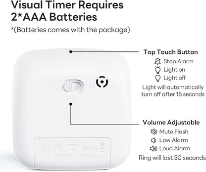 Yunbaoit Visual Timer with Night Light, 60-Minute Countdown Timer - Image 5