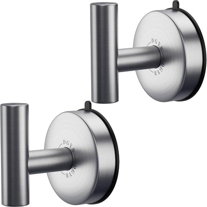DGYB Large Suction Cup Hooks for Shower Set of 2 Brushed Nickel Towel Hooks for by DGYB