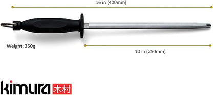 Kimura Professional Diamond Honing Steel, 10 inch Honing Rod, Diamond Knife - Image 3
