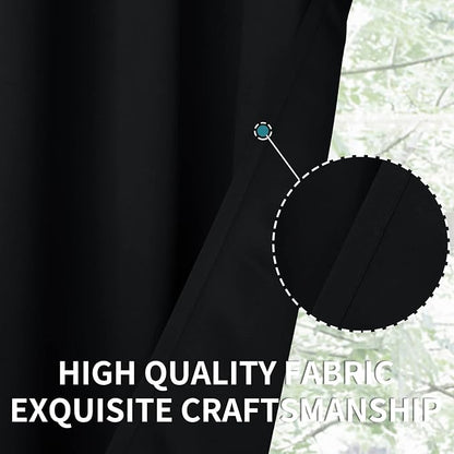 BGment Black Blackout Curtains for Bedroom 52 x 72 Inch Long - Image 5