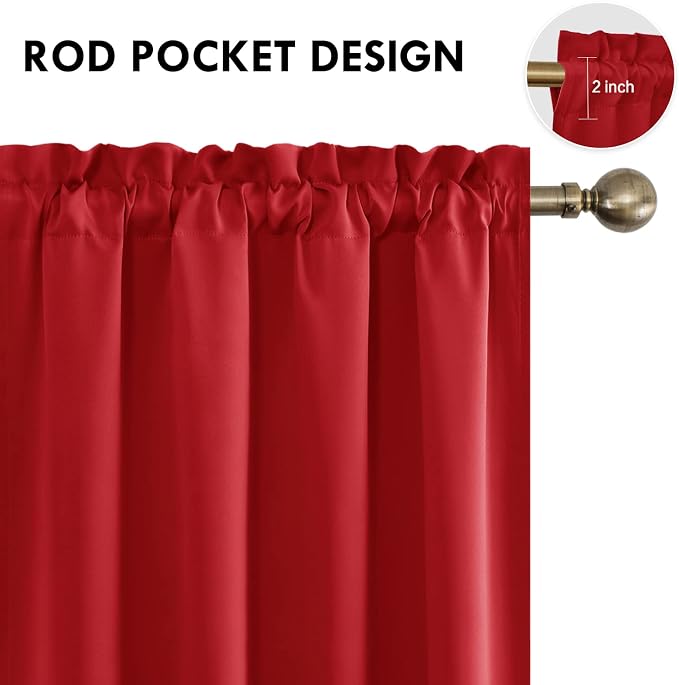 DWCN Blackout Curtains Room Darkening Thermal Insulated Bedroom Curtains Window - Image 4