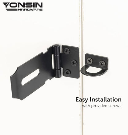 3" Door Padlock Safety Hasp Latch 2 Pcs, Door Hasp Clasp Lock Gate Shed Hasp - Image 3