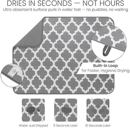 Bellemain XL Dish Mat 24" x 17" Microfiber Dish Drying Mat, Super absorbent - Image 3