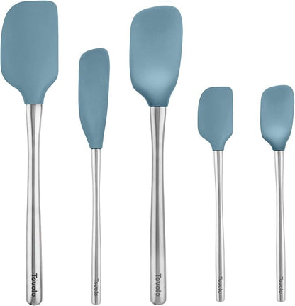 Tovolo Stainless Steel Handled Silicone Spatula Set of 5, Dishwasher Safe by Tovolo