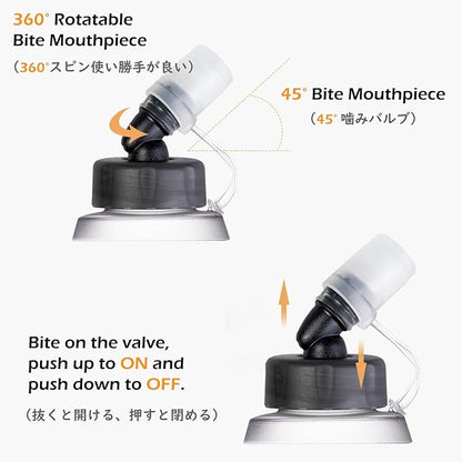 TRIWONDER Water Bottles TPU Soft Flasks Collapsible Running Flasks for Hydration Pack Backpack Hiking Cycling (Gray - 500ml - Pack of 2)