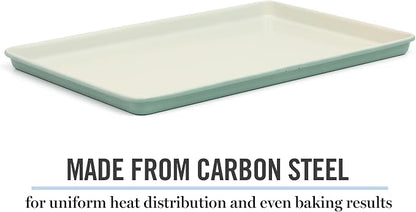 Martha Stewart Gallen 17 x 11 Inch Nonstick Carbon Steel Cookie Sheet – Teal - Image 4