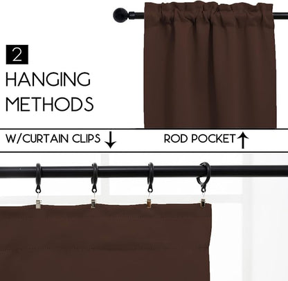 Pickluc Cafe Curtain 24 Inches Length, Rod Pocket Kitchen Curtain, Short - Image 2