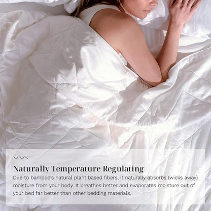 LUXOME Lightweight Blanket | 100% Rayon (Viscose) from Bamboo Fabric & Fill | King/Cal King - 98"x92" | Thermal-Regulating | White