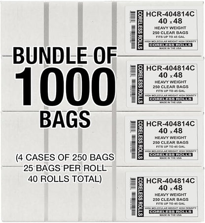 Aluf Plastics High Density Trash Bags, 45 Gallon, 14 Micron, - Image 2