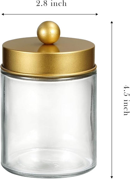 SheeChung Qtip Dispenser Holder 3pcs, Glass Apothecary Jars - Image 6