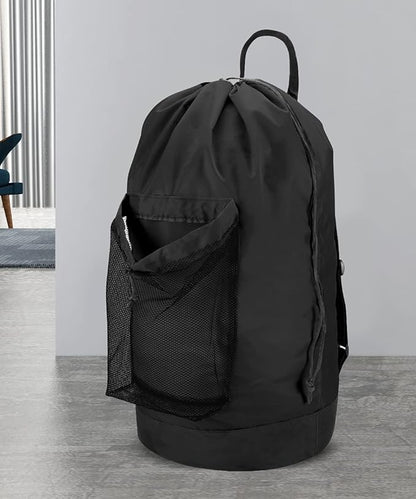 Dalykate Backpack Laundry Bag, Laundry Backpack with Shoulder Straps and Mesh Pocket Durable Nylon Clothes Hamper Bag with Drawstring Closure for College, Travel, Laundromat, Apartment
