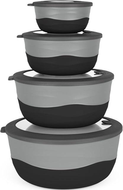 Pera Mixing Bowls with Lids Set, 8 Piece, BPA Free Nesting Kitchen Bowl Set by Unknown