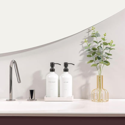 White Soap Dispenser Set, Contains Hand and Lotion Dispenser - Image 3