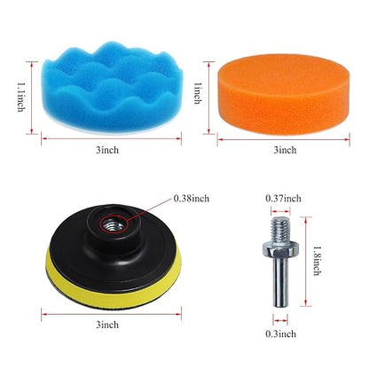 Car Polishing Buffing Kit 3Inch Drill Buffing Pad Buffing Pads, Wool Pads - Image 2