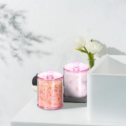 XIPENGKEJI 2 Pack Qtip Holder, Canister Apothecary Jar Set, Bathroom Jars - Image 6