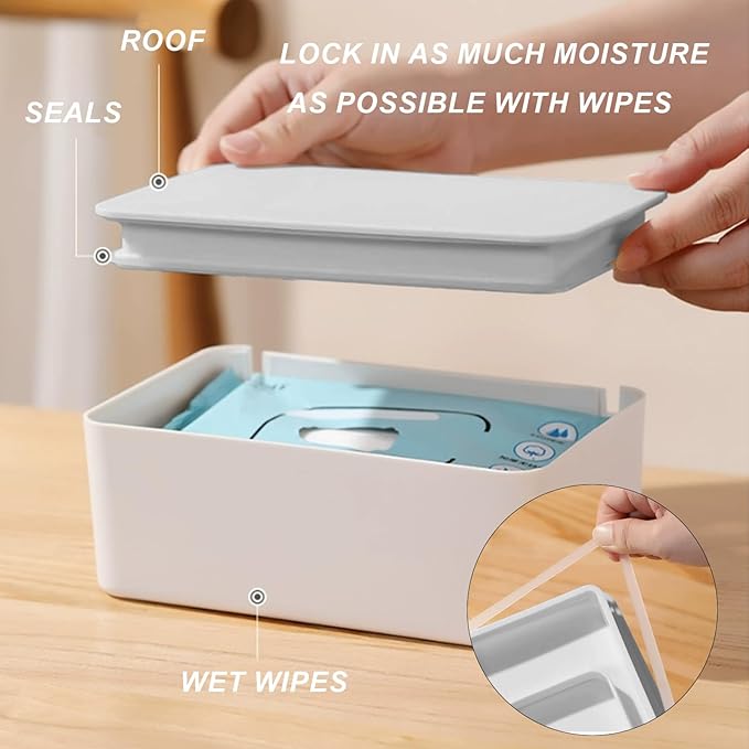 2Pcs Diaper Wipes Dispenser, Refillable Wipe Container, Wipe Container - Image 5