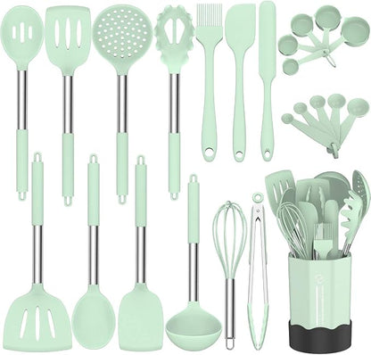 Silicone Cooking Utensil Set, Fungun Non-stick Kitchen Utensil 24 Pcs Cooking by Home