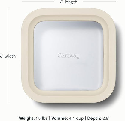 Caraway 6pc Glass Food Storage Set – 4.4 Cup Food Containers - Image 3