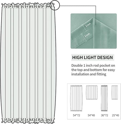 DWCN French Door Curtains – Rod Pocket Thermal Blackout Curtain - Image 3