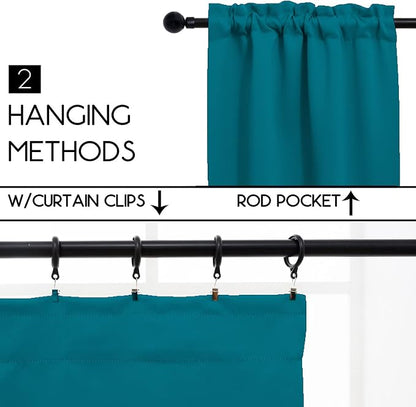 Pickluc Blackout Curtains 45 Inches Long 2 Panels, Room Darkening Tiers - Image 2