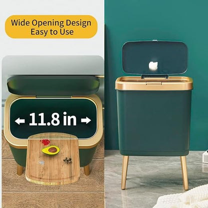 Procade Trash Can with Lid, Small Bathroom Garbage Can with Lid, Plastic Trash - Image 5