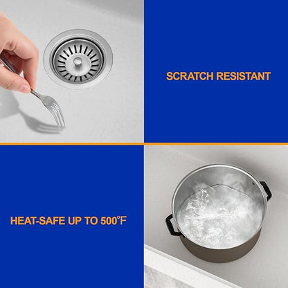 Dcolora White Granite Composite Kitchen Sink Drop In, 33x22 Large Single Bowl White Kitchen Sink Multifunctional Topmount Workstation Sinks #DC-0002GWT, 33" x 22" x 10"