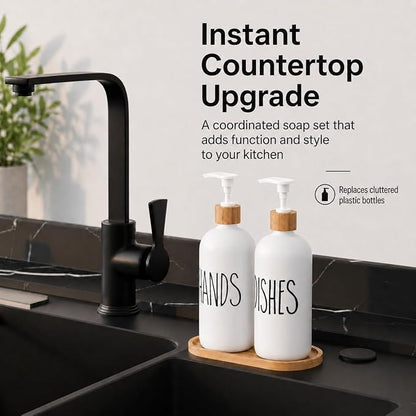 Dish Soap Dispenser for Kitchen Sink.Glass Hand Soap Dispenser, Modern - Image 6