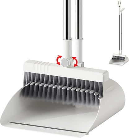 Upgrade Broom with Dustpan Combo Set, Broom and Dustpan Set with Adjustable by SolaceCove