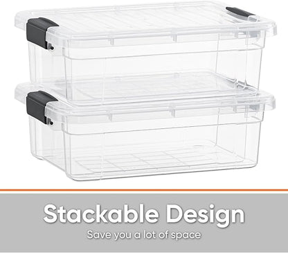 Superio Storage Bins with Lids- 2 Pack, 7.4 Qt Clear Boxes - Image 3