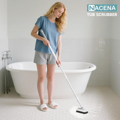 nacena Shower Scrubber with Long Handle, 4 in 1 Tile Tub Scrubber Brush with 3 - Image 7