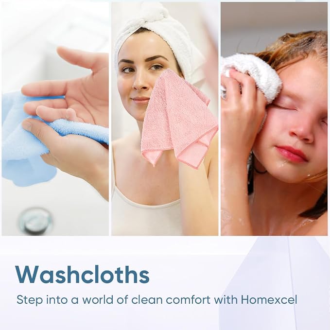 HOMEXCEL Microfiber Washcloths 50 Pack, Highly Absorbent and Soft Face Towel - Image 6
