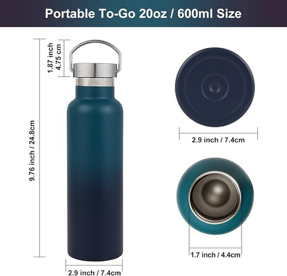 Neihepal 20 oz Insulated Water Bottles Bulk 8 Pack, Stainless Steel Double Wall - Image 5