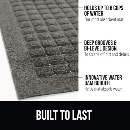 GORILLA GRIP Front Door Mat, Indoor Outdoor Ultra Absorbent HydroAbsorb Doormat - Image 3