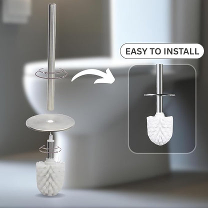 Escenzy Modern Toilet Brush and Holder Set Mosaic Glass | Non-Rustic Stainless - Image 6