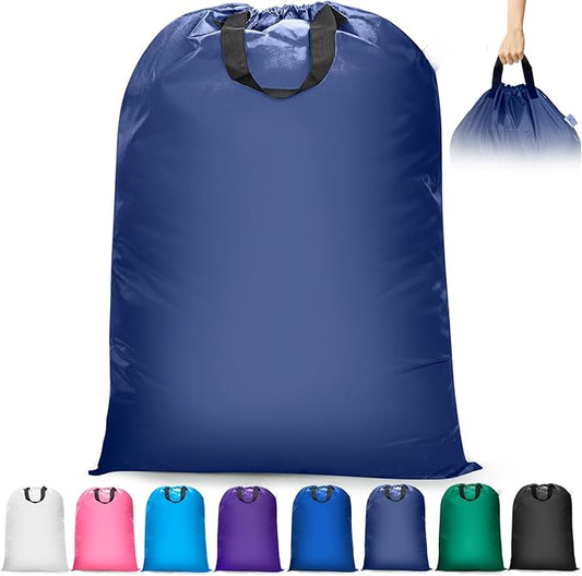 Extra Large Heavy Duty Laundry Bag - 28" x 40", Travel Laundry Bag for Dirty Clothes, Camping & Travel (Navy)