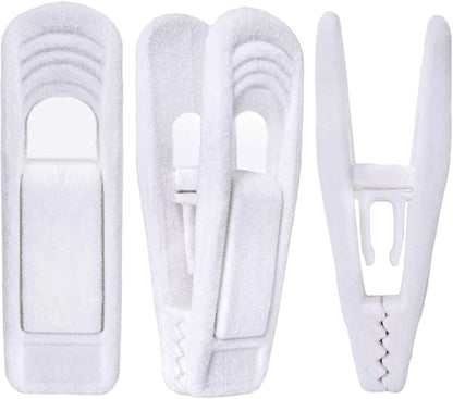 White Velvet Hangers Clips 40 PCS, Pants Hangers Velvet Clips Easily Add to by TOFIIGREM