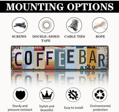 Coffee Bar Sign for Coffee Bar Decor, Retro Tin Metal Sign, Rustic Farmhouse - Image 3