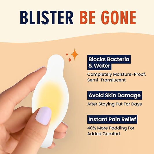 Dr. Frederick's Original Better Blister Bandages - 10 ct - Water-Resistant - 40% More Cushioning - Hydrocolloid Pads for Foot & Toe Protection & Recovery - Blister Relief Pads - Toe Pack