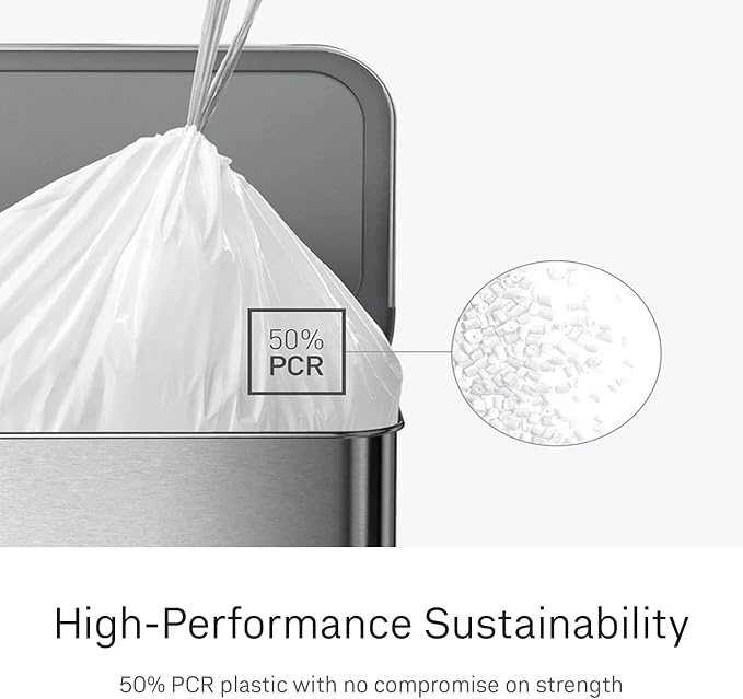 simplehuman Code P 100 Count Custom Fit Liners, Drawstring Kitchen Trash Bags - Image 4