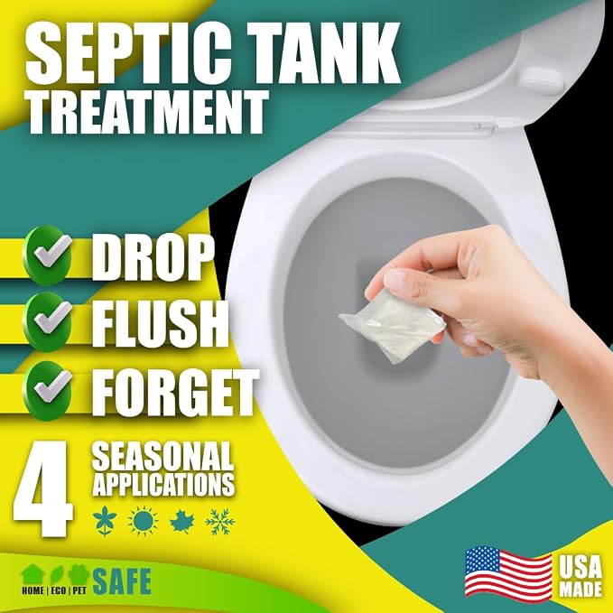 GREEN PIG Septic Tank Treatment Packets, Septic Safe Clog Remover, Prevents - Image 3