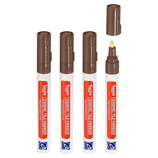 PATIKIL Grout Pen, 4 Pack Dark Brown Tile Marker Waterproof Grout Sealer Pen Tile Repair Pens Paint Pens for Wall Floor Bathroom Kitchen Refresh